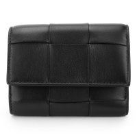 BOTTEGA VENETA/ボッテガヴェネタ BOTTEGA VENETA 3つ折り財布 カセット 三つ折りファスナーウォレット 814686 VCQC1 8425 BLACK/508362075