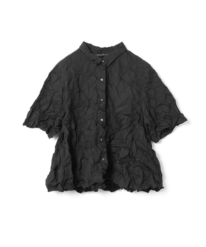 mizuiro ind / ミズイロインド mizuiro ind ワッシャープリーツフレアチェックシャツ mizuiro ind ワッシャープリーツフレアチェックシャツ