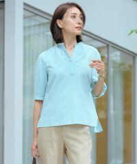 J.PRESS LADIES（LARGE SIZE）/【洗える】SHEER ギンガム スキッパー ブラウス/508362854