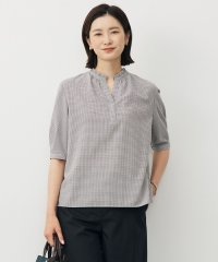 J.PRESS LADIES（LARGE SIZE）/【洗える】SHEER ギンガム スキッパー ブラウス/508362854