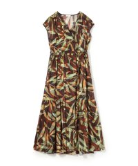 Ballsey/スタックリーフプリント カシュクールライクワンピース/508362900