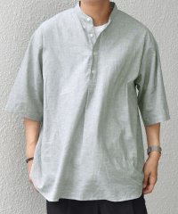 SHIPS any MEN/SHIPS any: コットン/リネン バンド スキッパー ハーフスリーブ シャツ◆/508362909