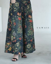 CAWAII/カワイイ CAWAII 四季を彩る花画デニムワイドパンツ/508363053