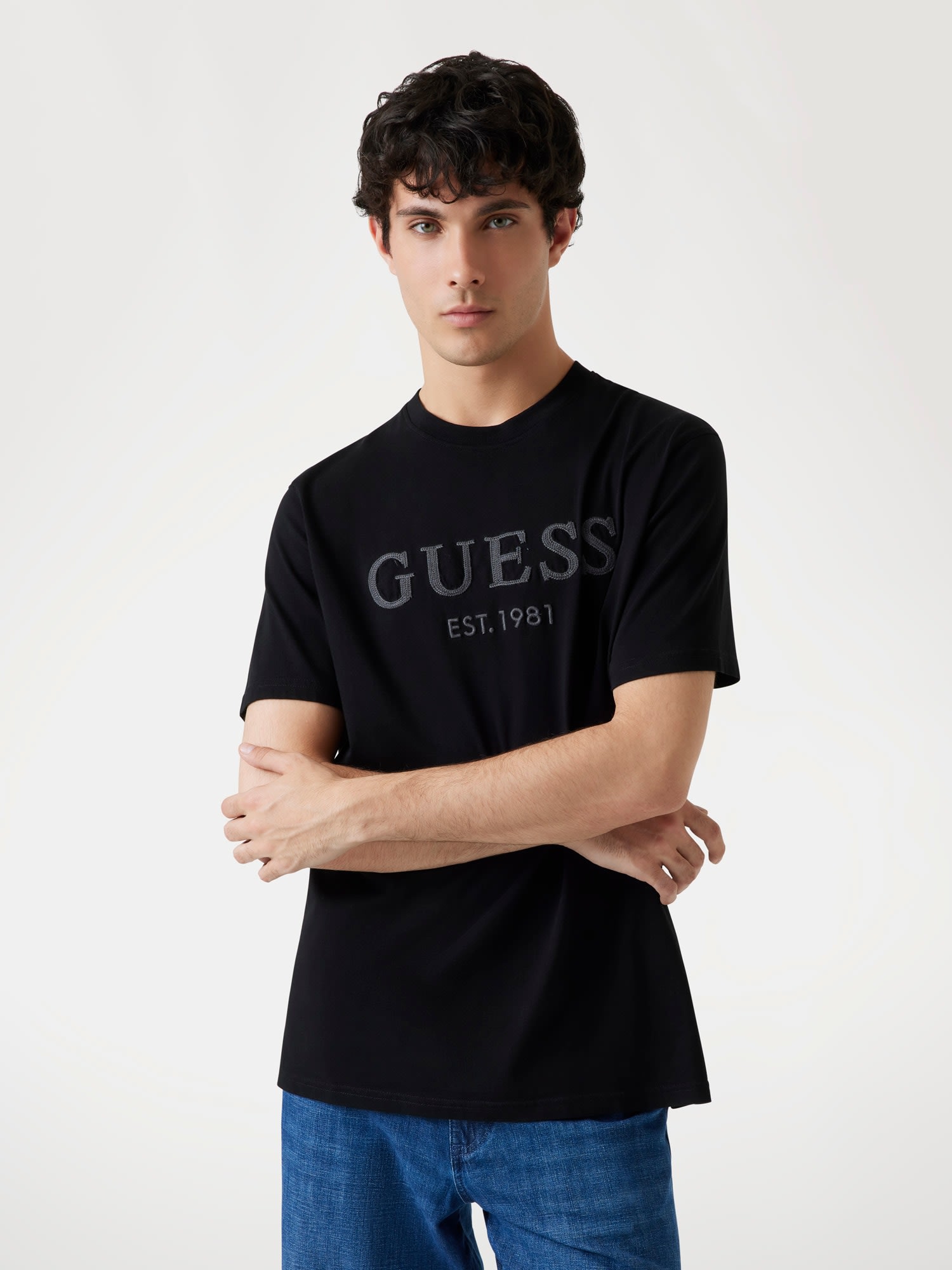 【GUESS】 CN LS コア Tシャツ ロゴ 長袖シャツ ブラック Edwina Crop Tee Tシャツ レディース | GUESS(ゲス) JAPAN 公式