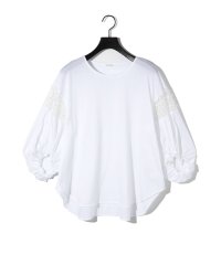 MIDIUMISOLID/MIDIUMISOLID for Ladies レース切り替えパフスリーブプルオーバー/508363666