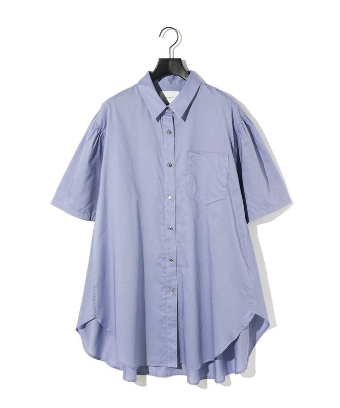 ブラウス シャツ MIDIUMISOLID for Ladies ハーフスリーブワイドシャツ レディース MIDIUMISOLID for Ladies ハーフスリーブワイドシャツ
