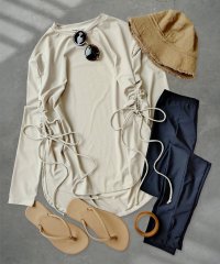 OSYAREVO/オシャレボ OSYAREVO 【ネット限定】【紫外線カット率99.9％以上】体型カバー サイドギャザー ラッシュガード レギンス セットアップ 水着/506605165