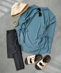 OSYAREVO/オシャレボ OSYAREVO 【ネット限定】【紫外線カット率99.9％以上】体型カバー サイドギャザー ラッシュガード レギンス セットアップ 水着/506605165