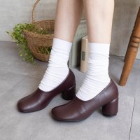 FABBY FABBY./ファビーファビー FABBY FABBY. ラウンドスクエア丸ヒールパンプス/507886402
