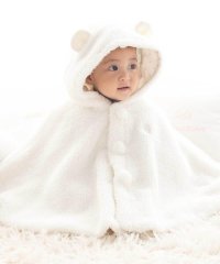 fillot de bebe reduction/【お揃い】モコモコ耳付きフードフリースマント(50~90cm)/508348572