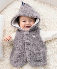 fillot de bebe reduction/【お揃い】モコモコ耳付きフードフリースベスト(60~90cm)/508348582