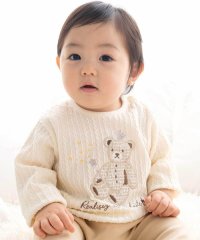 fillot de bebe reduction/【お揃い】ケーブルニットクマパッチ長袖Tシャツ(70~90cm)/508348589