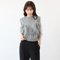 Aletta vita/アレッタ ヴィータ Aletta vita T/C天竺xチュールドッキングプルオーバー/508363675