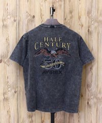 AVIREX/アヴィレックス AVIREX HALF CENTURY ANNIV. TEE 半袖 Tシャツ ピグメント加工 50周年記念 プリント ロゴ ミリタリー トップス/508363681