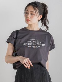 Droite Lautreamont/ドロワット ロートレアモン Droite lautreamont 【WEB限定】ドライタッチコットン英文ロゴT≪洗濯機で洗える≫/508364009