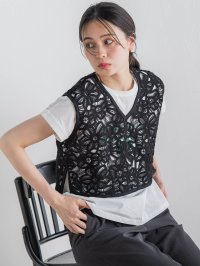 Droite Lautreamont/ドロワット ロートレアモン Droite lautreamont コットンレースベスト≪手洗い可能≫/508364010