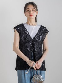 Droite Lautreamont/ドロワット ロートレアモン Droite lautreamont チュールコード刺繍ビスチェ≪洗濯機で洗える≫/508364011