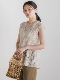 Droite Lautreamont/ドロワット ロートレアモン Droite lautreamont チュールコード刺繍ビスチェ≪洗濯機で洗える≫/508364011