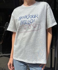 LOWO/ロワ LOWO 綿混フロントプリントTシャツ カットソー/508364568