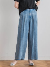 Droite Lautreamont/ドロワット ロートレアモン Droite lautreamont バイオシルクパウダー加工ワイドパンツ≪洗濯機で洗える≫/508365092