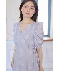 tocco closet/トッコクローゼット tocco closet サイドリボン付きパワーショルダーフラワープリントワンピース/508367131