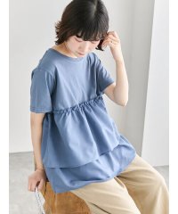 Samansa Mos2 blue/サマンサモスモス ブルー Samansa Mos2 blue 【接触冷感】ドッキングティアードプルオーバー/508367552