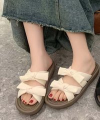 aimoha/アイモハ aimoha 【shoes 365】ダブルリボンデザイン厚底サンダル/508367674