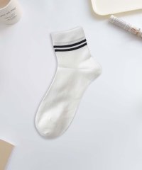 aimoha/アイモハ aimoha 【MOSOX】ボーダーアクセントショートソックス/508367692