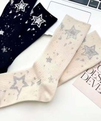 aimoha/アイモハ aimoha 【MOSOX】スターモチーフデザインリブクルーソックス/508367708