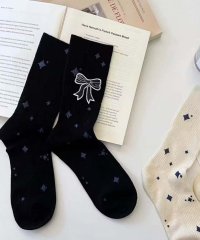 aimoha/アイモハ aimoha 【MOSOX】リボンモチーフデザインリブクルーソックス/508367709
