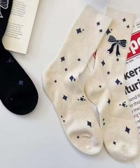 aimoha/アイモハ aimoha 【MOSOX】リボンモチーフデザインリブクルーソックス/508367709