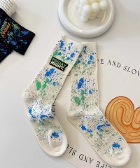 aimoha/アイモハ aimoha 【MOSOX】 ペイントスプラッシュリブクルーソックス/508367710