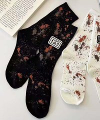aimoha/アイモハ aimoha 【MOSOX】123ナンバーパッチペイントスプラッシュリブクルーソックス/508367712