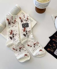 aimoha/アイモハ aimoha 【MOSOX】123ナンバーパッチペイントスプラッシュリブクルーソックス/508367712