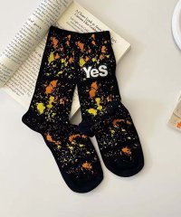 aimoha/アイモハ aimoha 【MOSOX】YESペイントスプラッシュデザインリブクルーソックス/508367713
