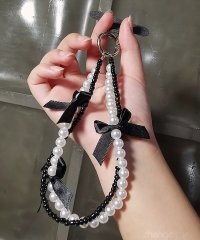shopnikoniko/ショップニコニコ ShopNikoNiko リボン フェイクパール スマホストラップ ma キーホルダー チャーム ハンドストラップ ビーズ リボンデザイン リ/508367719