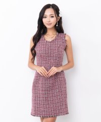 Tika/ティカ Tika キャバドレス ノースリーブツイード裾フリンジタイトミニドレス (S～XXLサイズ)/508367895