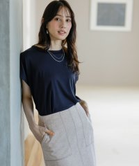 anySiS/【接触冷感・UVカット・洗える】ハイストレッチスムースフレンチスリーブ カットソー/508368359