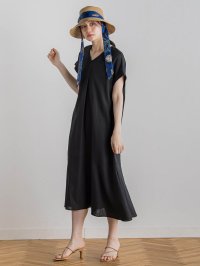 Droite Lautreamont/ドロワット ロートレアモン Droite lautreamont レーヨン麻ポプリンワンピース≪手洗い可能≫/508280012
