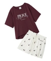 gelato pique/【ONLINE限定】ルージュチェリーレーヨンロゴTシャツ＆ショートパンツセット/508367766