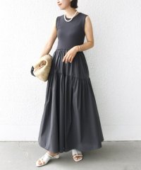 SHIPS WOMEN/〈手洗い可能〉コットン リブ ノースリーブ × 布帛 スカート ワンピース/508368948