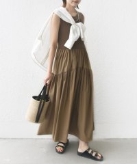 SHIPS WOMEN/〈手洗い可能〉コットン リブ ノースリーブ × 布帛 スカート ワンピース/508368948