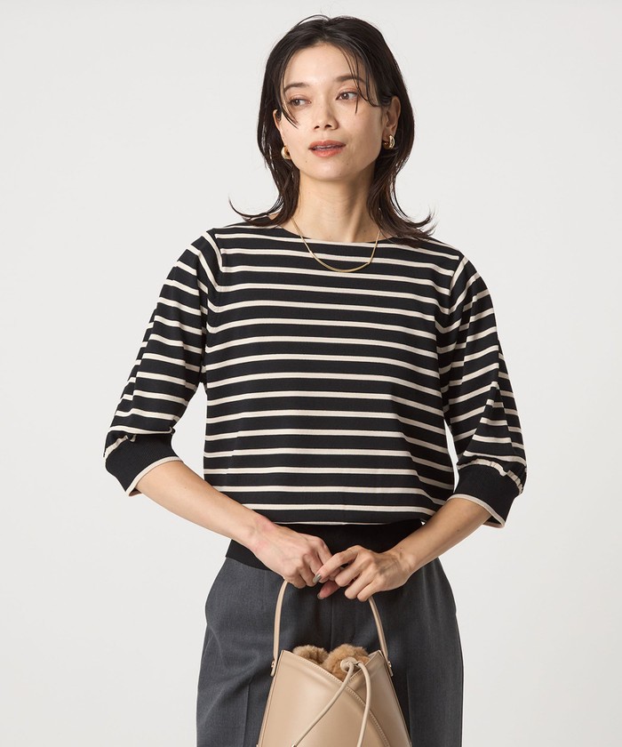 【美品】グリーンレーベルリラクシング フォルム ニット プルオーバー レッド フォルムスリーブ ニット プルオーバー －ウォッシャブル