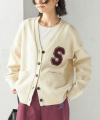 SHIPS WOMEN/《予約》〈手洗い可能〉サガラ ワッペン レタード カーディガン/508369036