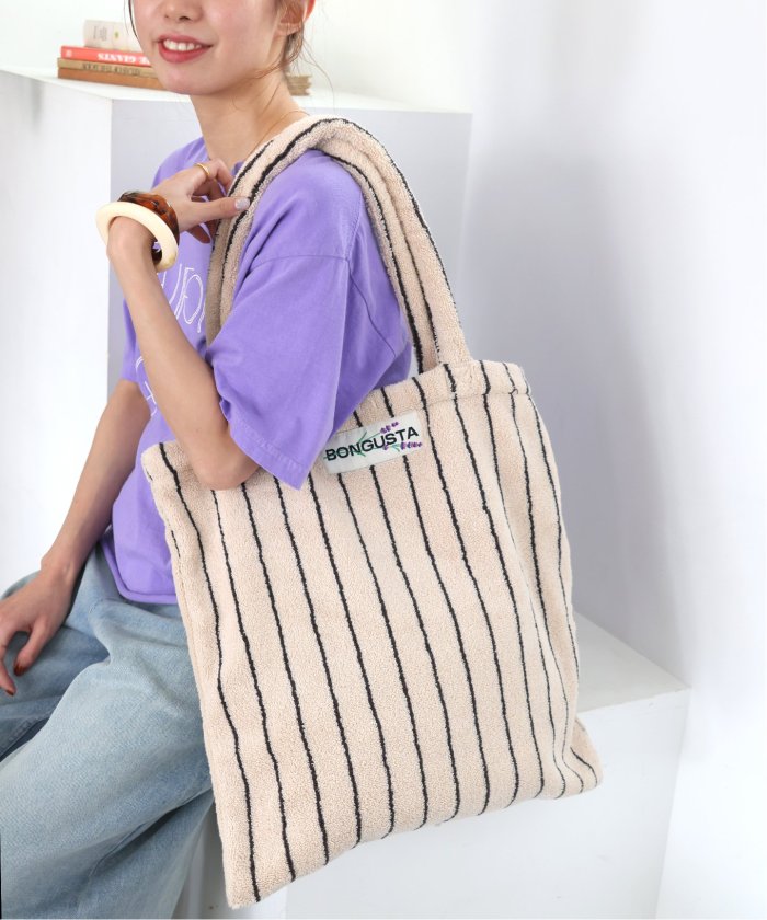 BONGUSTA/ボングスタ naram striped トートバッグ