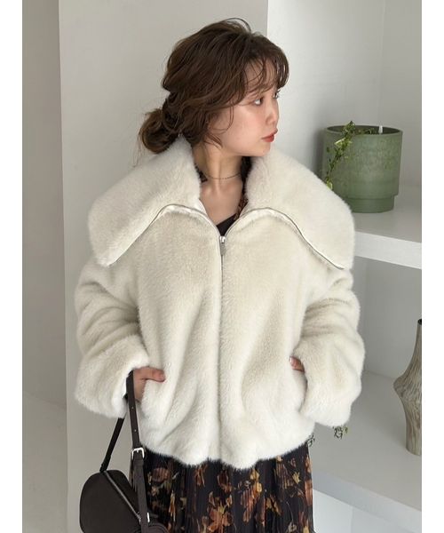【美品】FRAY I.D ECOPEL エコファーショートジャケット クーポン】ECOPELビッグカラーショートジャケット(508369227