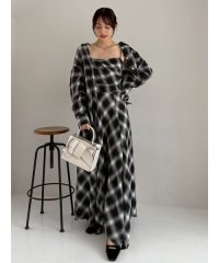 FRAY I.D/オンブレチェックアシメヘムキャミドレス/508369239