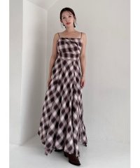 FRAY I.D/オンブレチェックアシメヘムキャミドレス/508369239