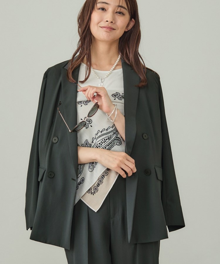 極美品✨INDIVI　24ss 【着る日傘】ダブルジャケット　洗える クーポン】【着る日傘／UVケア／接触冷感】ダブルジャケット