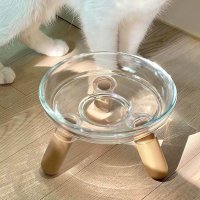 REAL STYLE/リアルスタイル REAL STYLE フードボウル 猫 犬 スタンド ペット用品 食器台 フードボール 早食い 高さがある 餌入れ 水 クリア 透明 おしゃれ /508369759